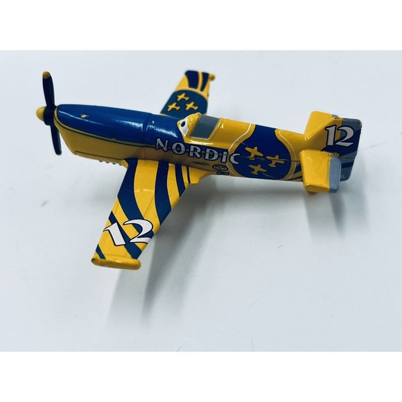 Disney Pixar Planes No.12 NORDIC Metal Toy Diecast Airplane Loose 1:55 Mattel - Picture 7 of 10